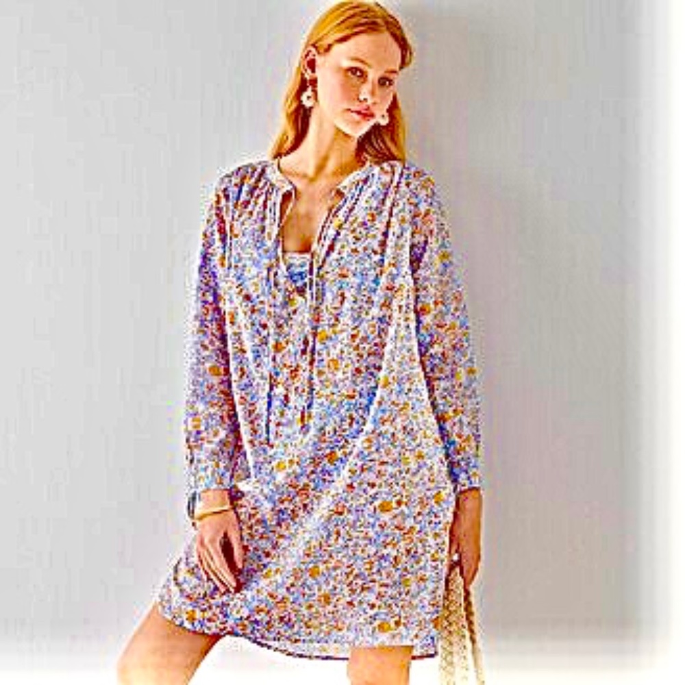 J. Crew Tunic Beach Dress, Afternoon Floral, Small (fits 6-8), NWOT